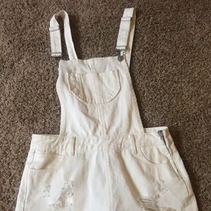 Francesca’s White Overalls